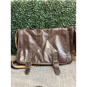 Vintage Leather Fossil Messenger Crossbody Bag